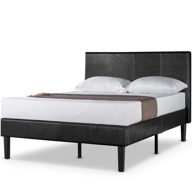Zinus Gerard 46 Faux Leather Platform Bed With Wooden Slats California King Walmart Com Walmart Com