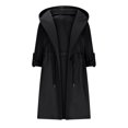 thumbnail image 4 of MIUOWANP Puffer Jacket Womens XS Women's Solid Color Lapel Button Cardigan Long Sleeved Top Jacket Black XL, 4 of 5