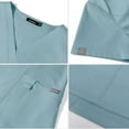 thumbnail image 5 of HAJWOH Scrubs Sets for Women Stretchy Nurse Uniform Short Sleeve V-Neck Scrub & Pants Solid Color Scrubs Sets with Multi Pockets Light Blue XXL, 5 of 6
