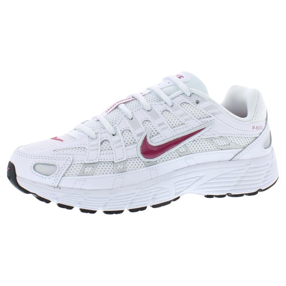 Nike P-6000 GS Boys Shoes Size 5.5, Color: White/Sweet Beet/Metallic Platinum