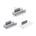 thumbnail image 2 of Raindrops 2pcs Bathroom Iron Storage Rack Free of Punch Shelves Shower Gel Hanging Frame (White with Sticker, Black with Sticker), 2 of 8