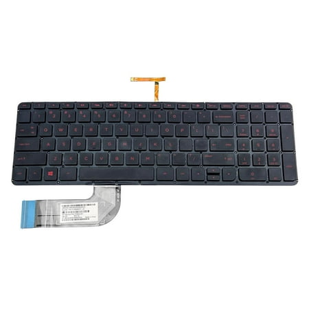 762533-001 V140646ES1 US HP Beats 15-P English ASH Black W/Red Keys Laptop Keyboard 774833-001 Laptop Keyboards - Used Very