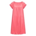 thumbnail image 3 of Puntoco Satin Nightgowns for Women Silk Nightgown Pleated Loose Night Shirts Short Sleeve Sleep Shirts, 3 of 7