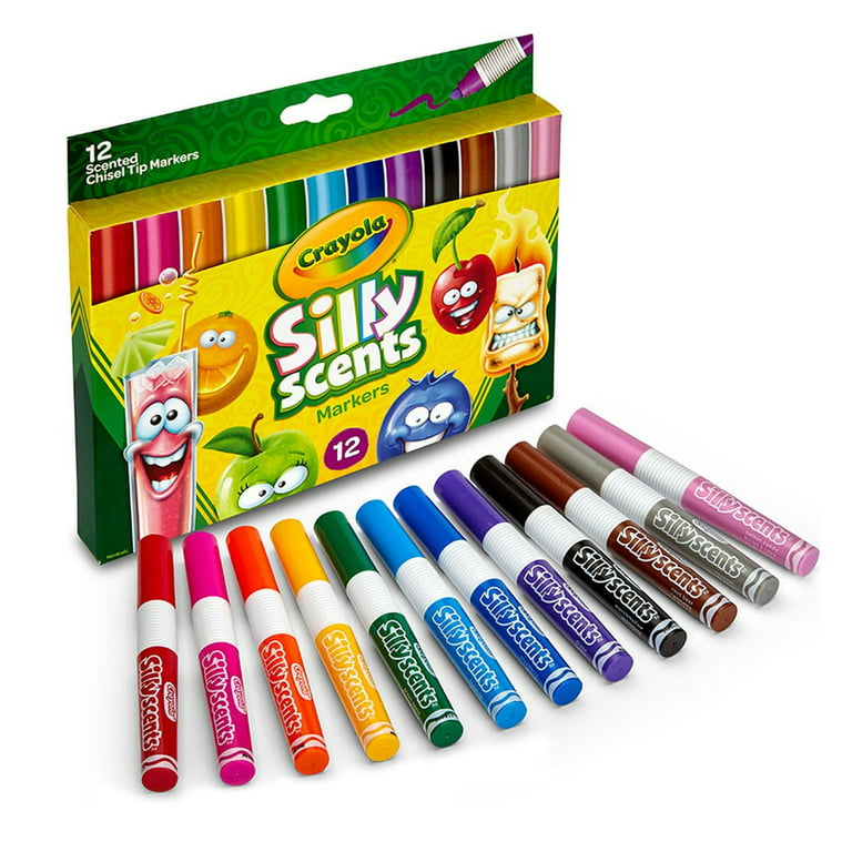 Crayola Silly Scents Washable Markers, Chisel Tip, 12 Per Pack, 3