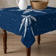 thumbnail image 4 of Navy Blue Christmas Table Cloth Waterproof Tablecloths, Xmas Snowflake Winter Tablecloth Dining Table Cover for Kitchen Party Tabletop Outdoor, Square Tablecloth 54x54 Inch, 4 of 9