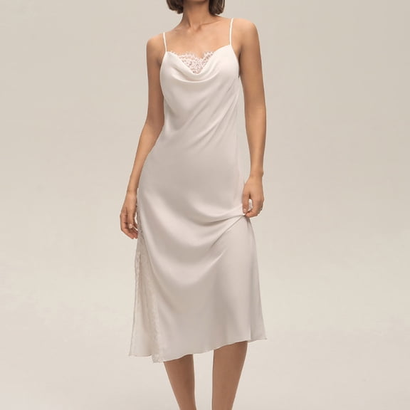 Sakmal Nightgowns Women Long Plus Size Pajama Dress White Sleeveless Nightgowns for Ladie L