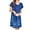Blue_Ethnic Print, variant on Avidlove Women Nightgows Short Sleeve House Dress Floral Print Sleepshirt with Pocket Sleepwear