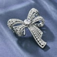 thumbnail image 3 of Rhinestone Bow Brooch Pin for Women Shiny CZ Crystal Pearl Dangling Ribbon Bow Knot Lapel Pins Wedding Party Dance Banquet Dress Suit Shirt Scraf Clip for Clothes Accessories Jewelry, 3 of 6