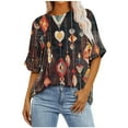 thumbnail image 1 of Pisexur Hauts pour Femmes Mode Décontractée Manches Courtes Col Rond T-Shirts Confortables Amples Imprimé Floral Blouses Printemps Été Hauts Élégants T-Shirts Imprimé Graphique Grande Taille Sorties S-5TG, 1 of 7