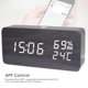 thumbnail image 5 of Reloj de madera inteligente con APP, pantalla LED, control de voz y 4 niveles de brillo. Muestra hora, temperatura, humedad y fecha. Funciona con USB o batería (no incluida). Ideal para hogar u, 5 of 6