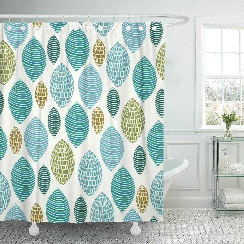 KSADK Green Abstract Blue Endless Linear Ornamental Pattern and