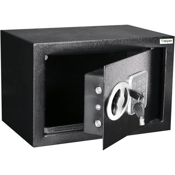 Vaiyer Home and Office Electronic Safe Box with Keys, Money Lock Boxes