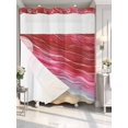 thumbnail image 4 of Red Ombre Coastal No Hook Shower Curtain Waterproof,Bathroom Curtains with Snap in Liners and See Through Top Window,Summer Nautical Beach Ocean Seaside Hotel Style Bathtub Curtains Shower 72"Wx78"L, 4 of 8