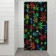 thumbnail image 3 of Psychedelic Weed Boho Shower Curtain with Waterproof Fabric, Featuring Weed Leaf, Minimalist Cannabis, and Tie Dye Weed Patterns, Includes 6 Hooks for Easy Hanging, 3 of 5