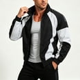 thumbnail image 5 of LYSMORA Men's Color Block Track Jacket Stand Collar Full Zip Outerwear Side Pocket Athletic Windbreaker Coat, 5 of 5