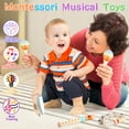 thumbnail image 3 of Wooden Musical Instruments for Toddlers 1-3 - Montessori Educational Toys for 1 2 3 Year Old Baby Kids, with Xylophone, One 1st 2st Christmas Birthday Gifts for Girls Boys, 3 of 8