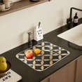 thumbnail image 5 of Yayeee Dish Drying Mat for Kitchen Counter 18" x 24" Microfiber Super Absorbent Coffee Decorative Pad, Black Geometric, 5 of 9
