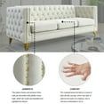 thumbnail image 3 of Holaki 3 Seater Couch Velvet Sofa, 80" Buttons Tufted Square Arm Couch, Modern Couch for Living Room Upholstered Button and Metal Legs, Sofa Couch for Bedroom, 3 of 10