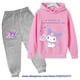 thumbnail image 4 of Hello Kitty Casual divertido chándal niños Kuromi Sudadera con capucha conjunto niños sudaderas con capucha pantalones largos 2 piezas conjuntos niños suéter ropa, 4 of 5