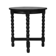 Adair Black Round Solid Wood Accent Table with Bobbin Legs by East at Main 22.5"Dia x 24.5"H