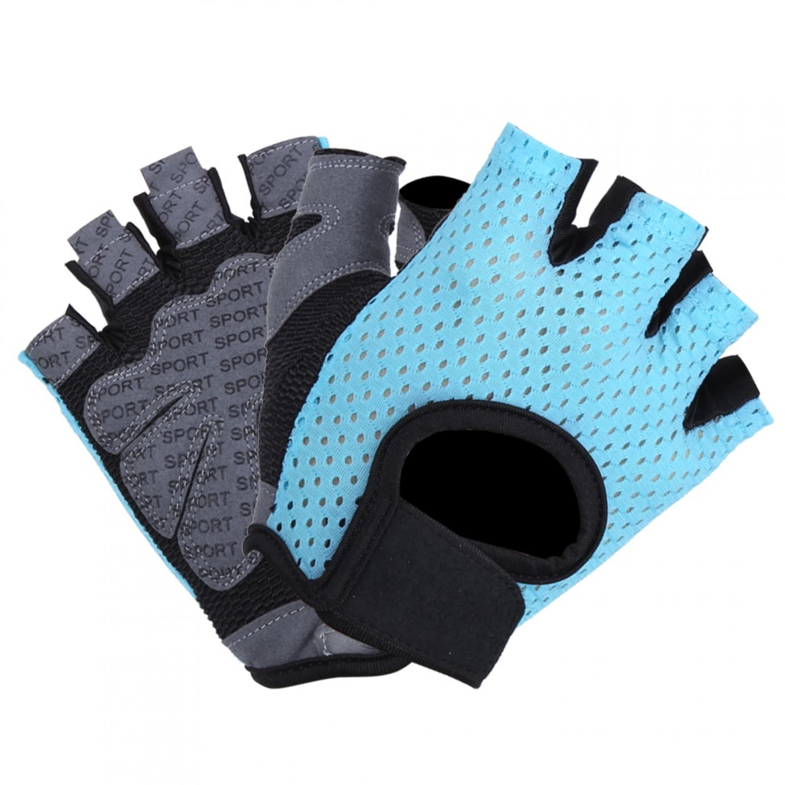 Unisex Breathable Anti-Slip Mesh Cloth Bicycle Cycling Half Finger Gloves 