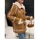 thumbnail image 4 of Chaqueta de piel de cordero auténtica para mujer, moda de doble cara, abrigos de piel de oveja merino de lujo de longitud media con capucha, 4 of 5