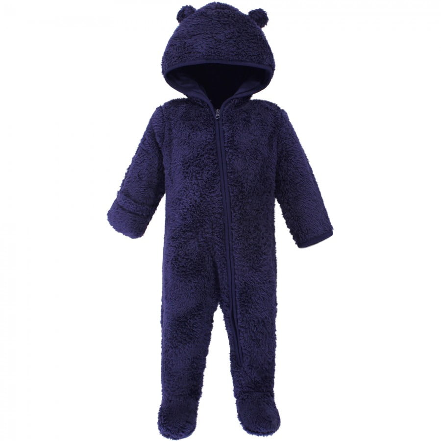 Hudson Baby Infant Boy Fleece Sleep and Play, Navy Bear, 1218 Months