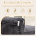 thumbnail image 6 of Big Bean Bag Chair for Adults, Memory Foam Lounger Sofa with Ottoman, Comfy Corduroy Beanbag for Living Room, Bedroom, Dark Gray, 6 of 13