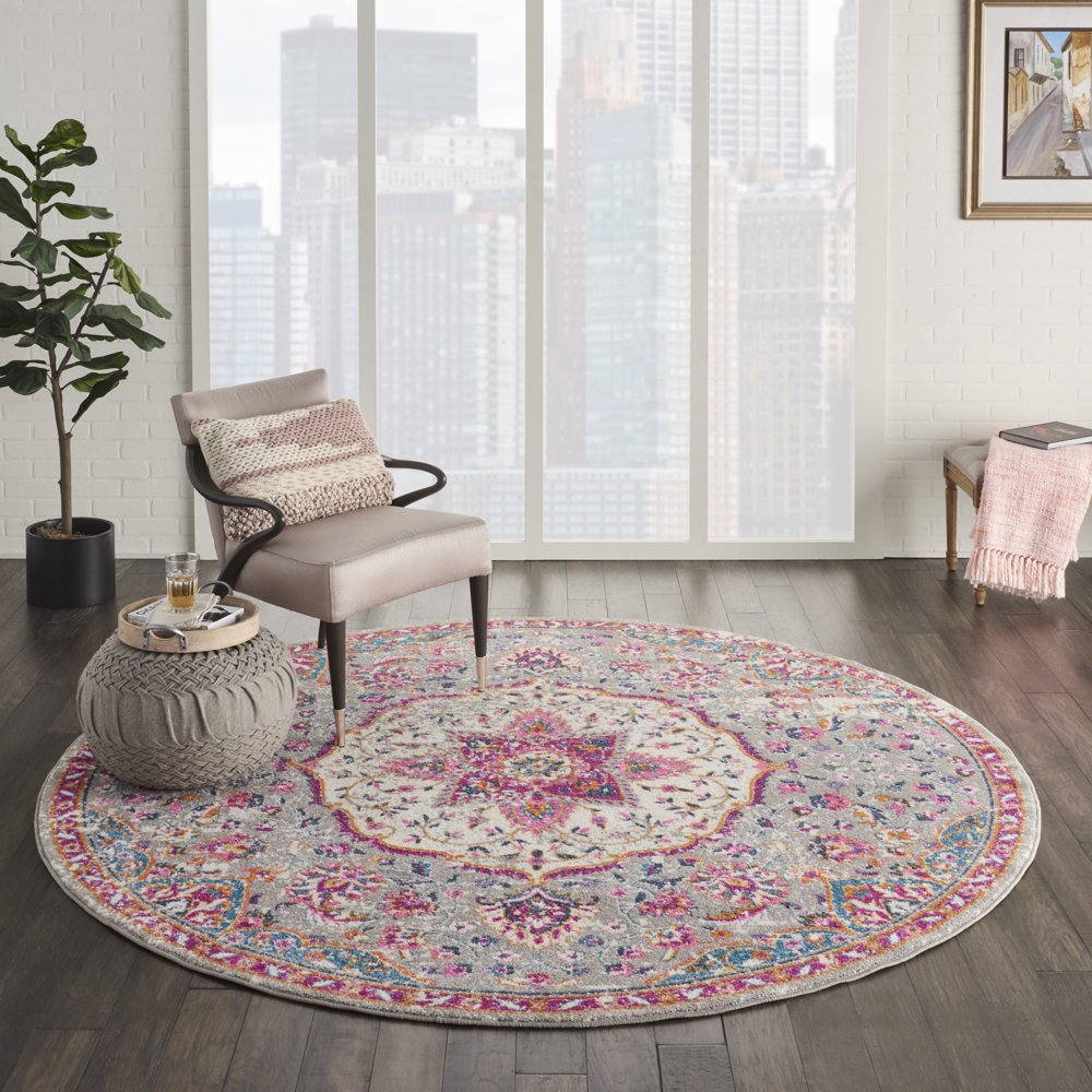 Nourison Passion Traditional Center Medallion Grey/Multi Area Rug