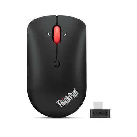 Lenovo 400 USB-C - Mouse con Cable Compacto - Mouse portátil Compatible con Bolsillo para portátil o Monitor de computadora Grande, Color Negro