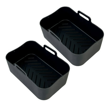 

MyBeauty 2Pcs Fryer Reusable Silicone Liners Effortlessly Clean Food Grade Safe High Temperature Resistant Simple Operation Fryer Baking Pans Kitchen Supply