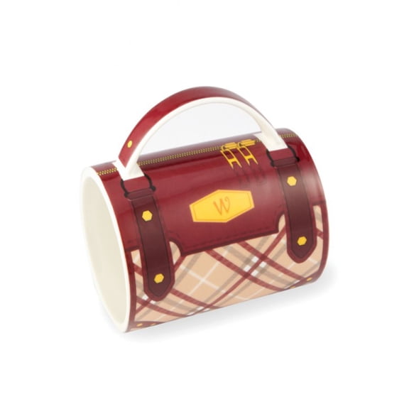 Wild Eye 5" Fashion Avenue Burgundy Red and Beige Tartan Plaid Print Ceramic Handbag Mug