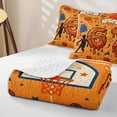 thumbnail image 4 of meiyoeat Dripping Basketball Quilt King for Boys, Orange Number 67 King Coverlet Set, 3-Piece, 1 Comforter and 2 Pillowcases, 4 of 7