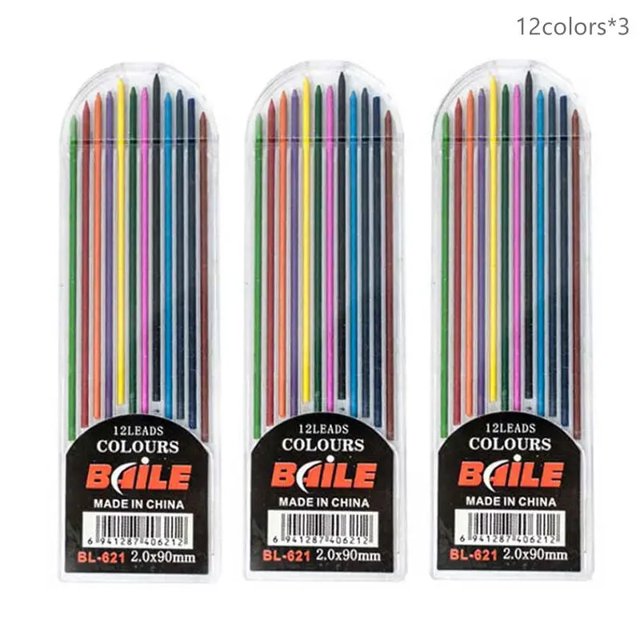 2.0mm Mechanical Pencil Set 2B Automatic Pencils with Color/Black Lead Refills for Draft Drawing Writing Crafting Art Sketch