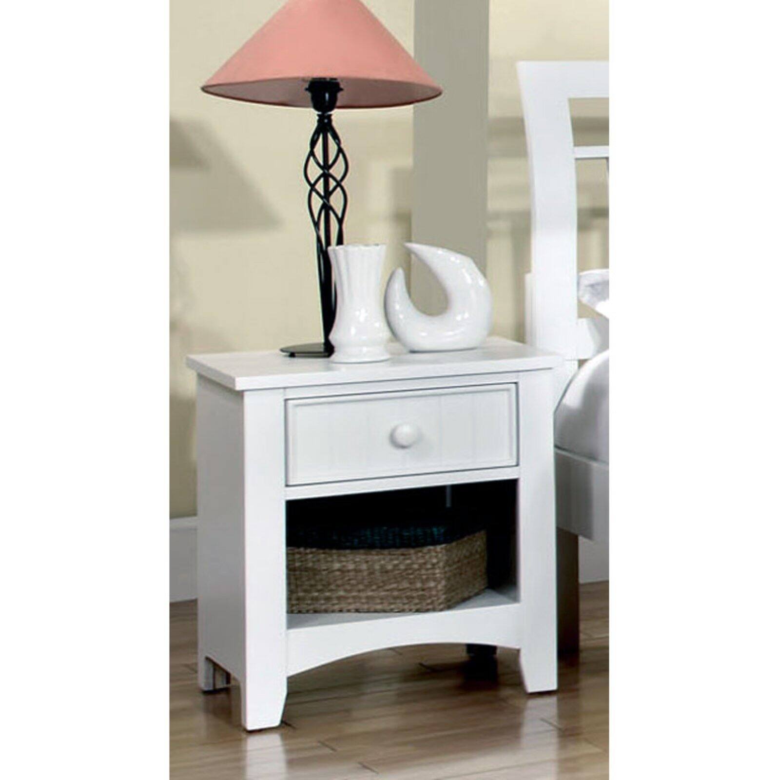 Furniture of America Yazstrema Cottage Style 1 Drawer Nightstand