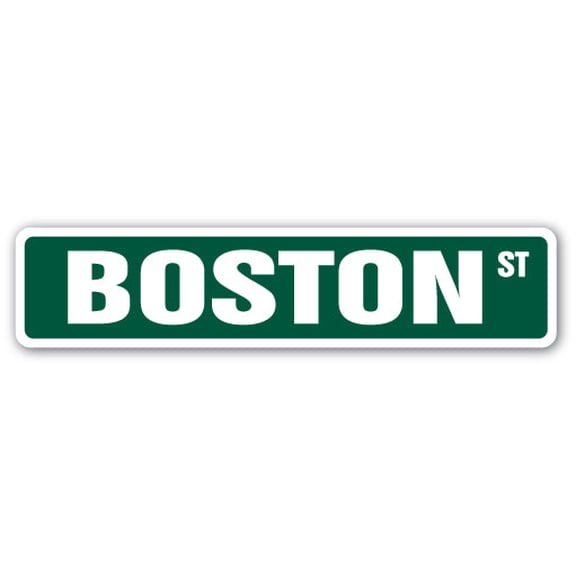 BOSTON Street Sign Mass New England MA Massachusetts | Indoor/Outdoor |  18" Wide