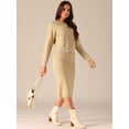 thumbnail image 3 of DARING DIVA Women's Winter Sweater Sets Cardigan and Midi Skirts S Khaki, 3 of 5