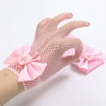 thumbnail image 4 of Useful Elegant Bow Knot Holiday Princess Birthday Party Gloves Etiquette Dress Gloves Children's Wedding Gloves Short Lace Mesh Gloves PINK, 4 of 7