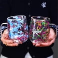 thumbnail image 7 of Double Wall Glass Mugs 450ml Clear Double-Layer, Glass with Dried Flowers, Insulated Coffee and Tea Cups with Handle, Heat-Resistant Beverage Mug Latte, Juice, Water, Hot Or Cold Drinks, 7 of 7