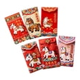 thumbnail image 1 of Chinese Year Red Envelopes Wrapping Paper Set Exquisite Imitation Flat Embroidery Design for Festive Celebrations, 1 of 9