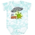 thumbnail image 3 of Inktastic Just Arrived Cute Green Alien Ufo Newborn Baby Boys or Girls Baby Bodysuit, 3 of 5