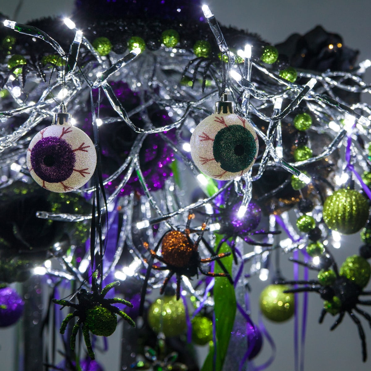 Wintergreen Lighting Starburst Lighted Branches, 24", Silver with 200 Cool White LED Twinkle Lights, Fully Shapeable, Plug-In
