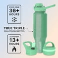 thumbnail image 4 of Coldest Sports Water Bottle - 3 Insulated Lids (Chug Lid, Straw Lid, Loop Lid ) Double Walled, Thermo Mug, Metal Canteen (46 oz, Green Aurora Glitter), 4 of 6