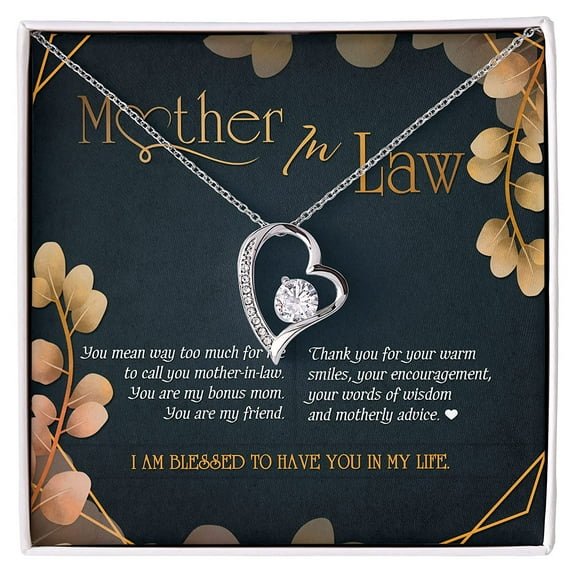 LOLUIS Gifts for Women, Birthday Mother's Day Wedding Valentine Christmas Jewelry Gifts, Mother In Law Necklace (Mother In Law, Forever Love Necklace)
