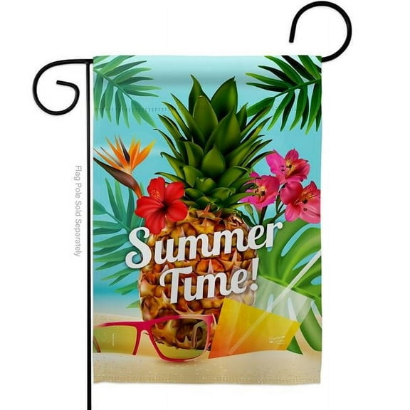 Angeleno Heritage G135057-BO Summer Beach Time Summertime Fun & Sun 13 x 18.5 in. Double-Sided Decorative Vertical Garden Flags for House Decoration Banner Yard Gift