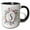 Black/White, variant on 3drose, Pretty Watercolor Floral Circle Frame with a Monogram Initial S, 15oz Two-tone Black Mug