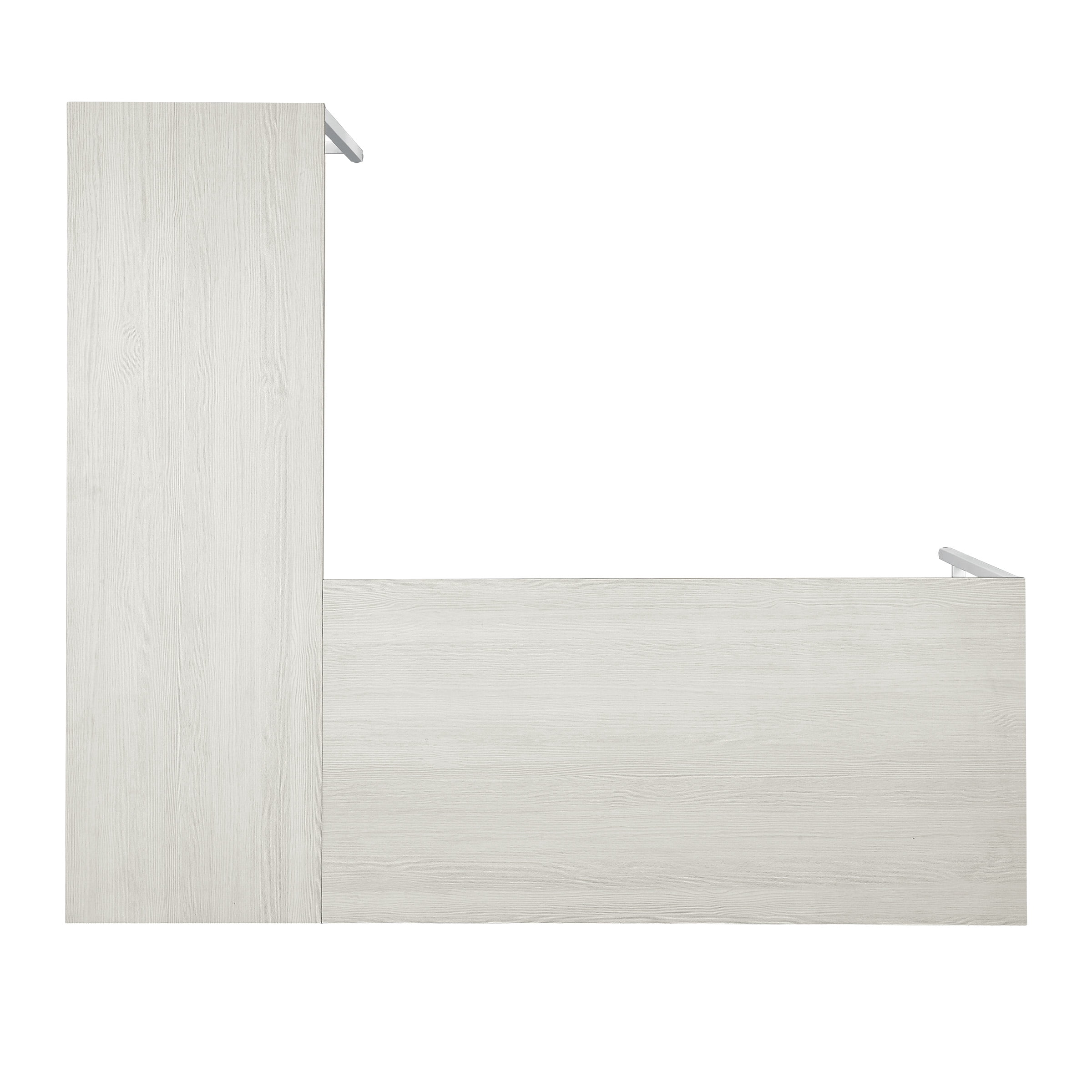 OSP Home Furnishings Contempo L-shaped Desk in White Oak Finish