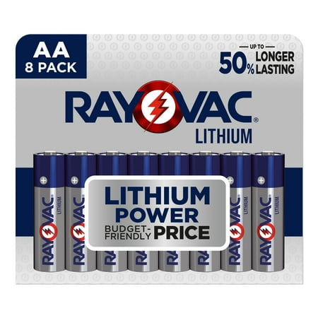 RAYOVAC 1.5V Lithium AA Batteries (8 Pack), Double A Batteries