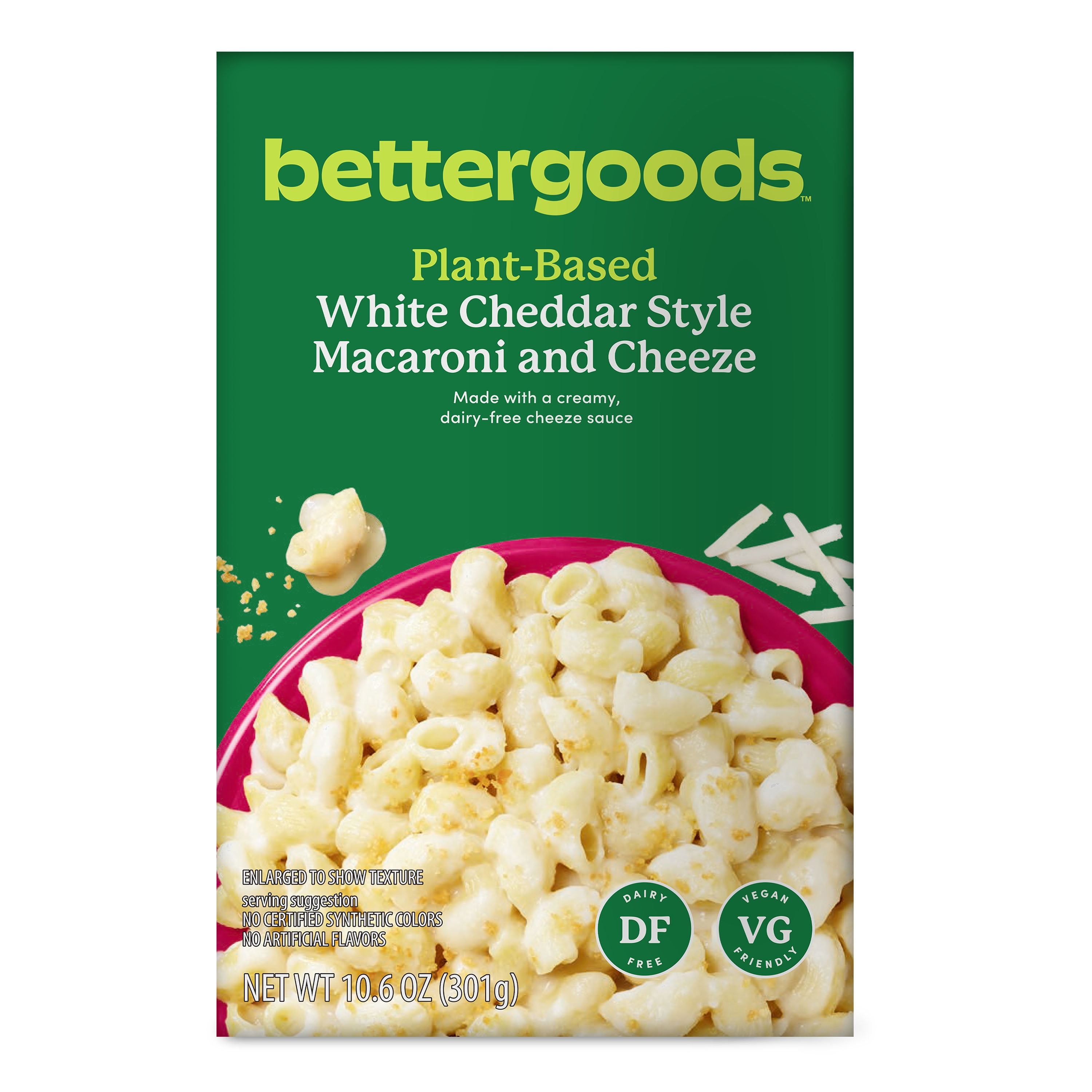(3 pack) bettergoods Plant-Based White Cheddar Style Macaroni and Cheeze, 10.6 oz