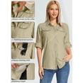 thumbnail image 3 of POENTAB Long Sleeve Shirts for Women Casual Button Down Hiking Fishing Gardening Shirt UPF 50+ UV Sun Protection Summer Fall Tops, 3 of 7